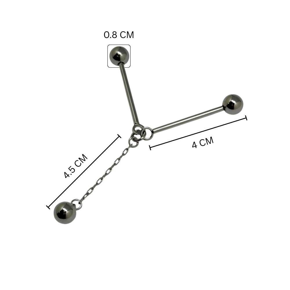 Silver Chain Pin for Men Brass Collar Bar Gift Set for Men