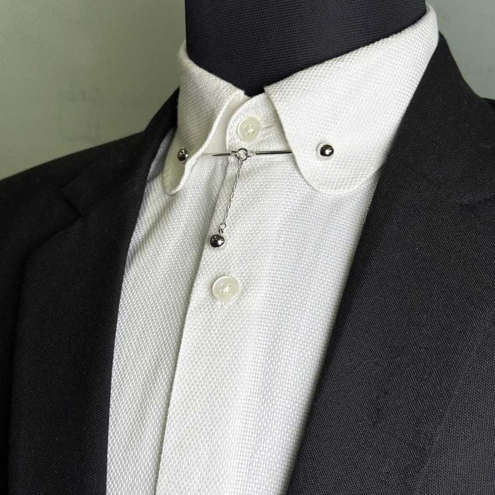 Silver Chain Pin for Men Brass Collar Bar Gift Set for Men