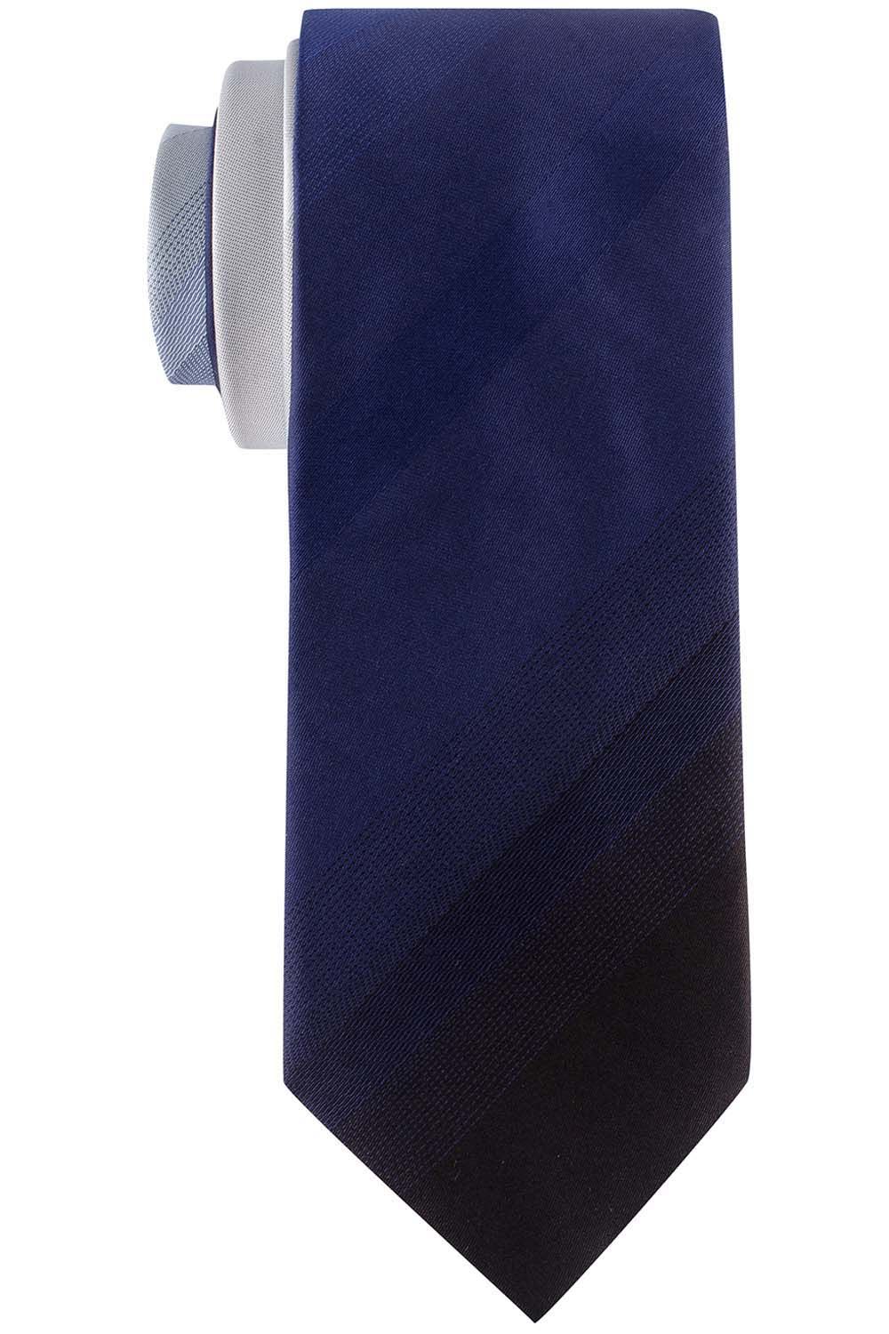 Gradient Blue Microfiber Necktie with Pocket Square and MOP Cufflink Gift Set for Men