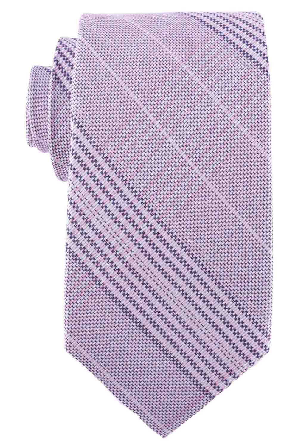 Plaid 7 Fold Pink Necktie Combo for Men