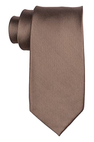 Solid Brown Necktie with Pocket Square Combo Set for Men