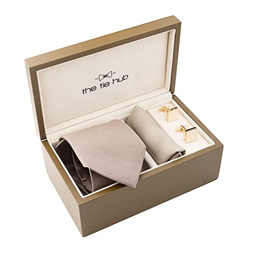 Solid Brown Premium Necktie Combo Set for Men