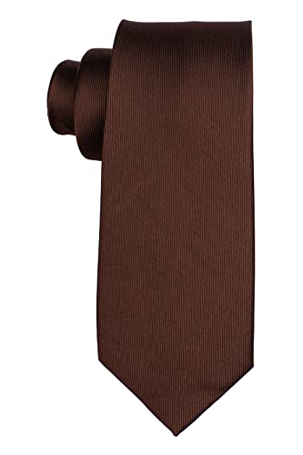 Solid Coffee Brown Premium Necktie Combo Set for Men