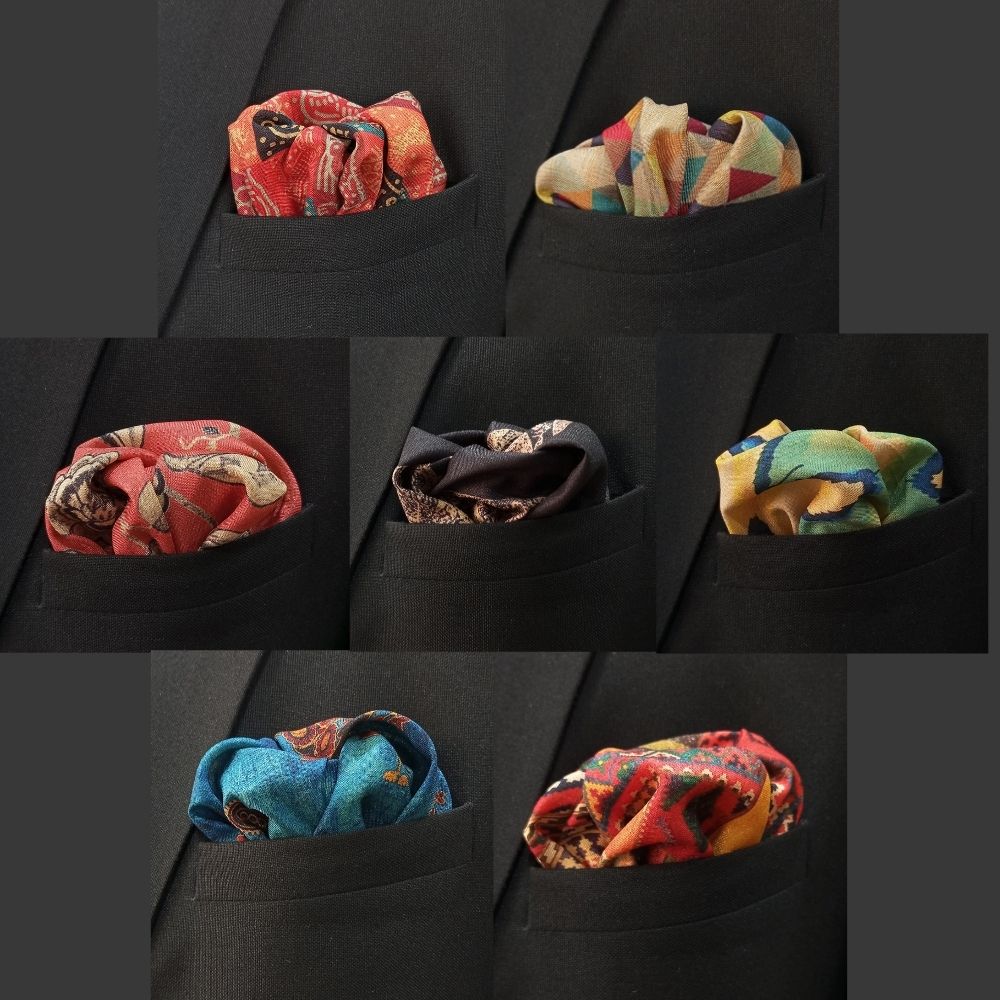 Polyester Pocket Square Combo Set for Men