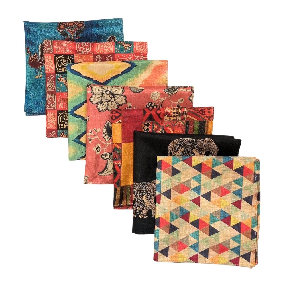 Polyester Pocket Square Combo Set for Men