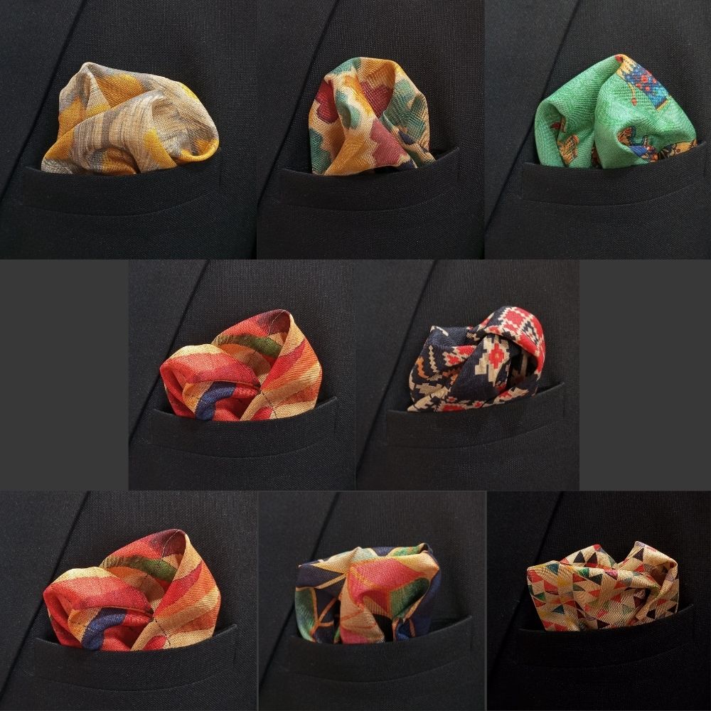 Polyester Pocket Square Combo Set for Men