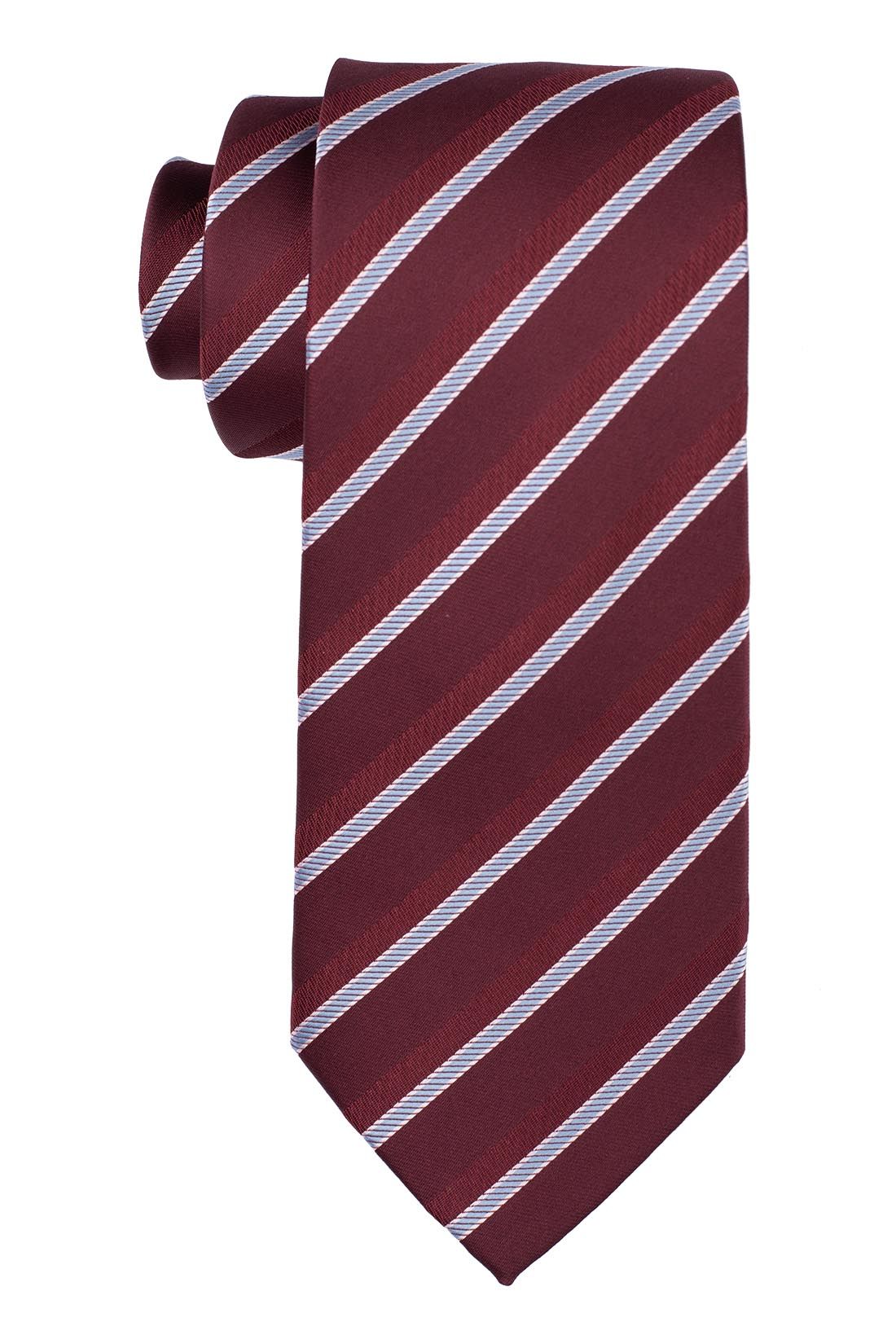Houston Maroon with Blue Stripes Microfiber Necktie and Cufflinks Gift Set for Men