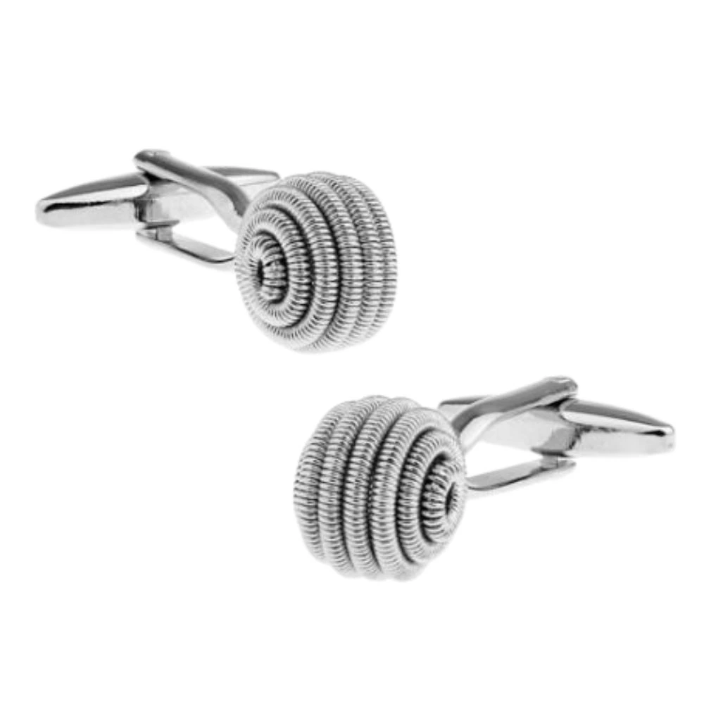 Maroon and Grey Perseus Checks Necktie with Silver Metallic Swirl Ball Cufflinks Gift Set for Men