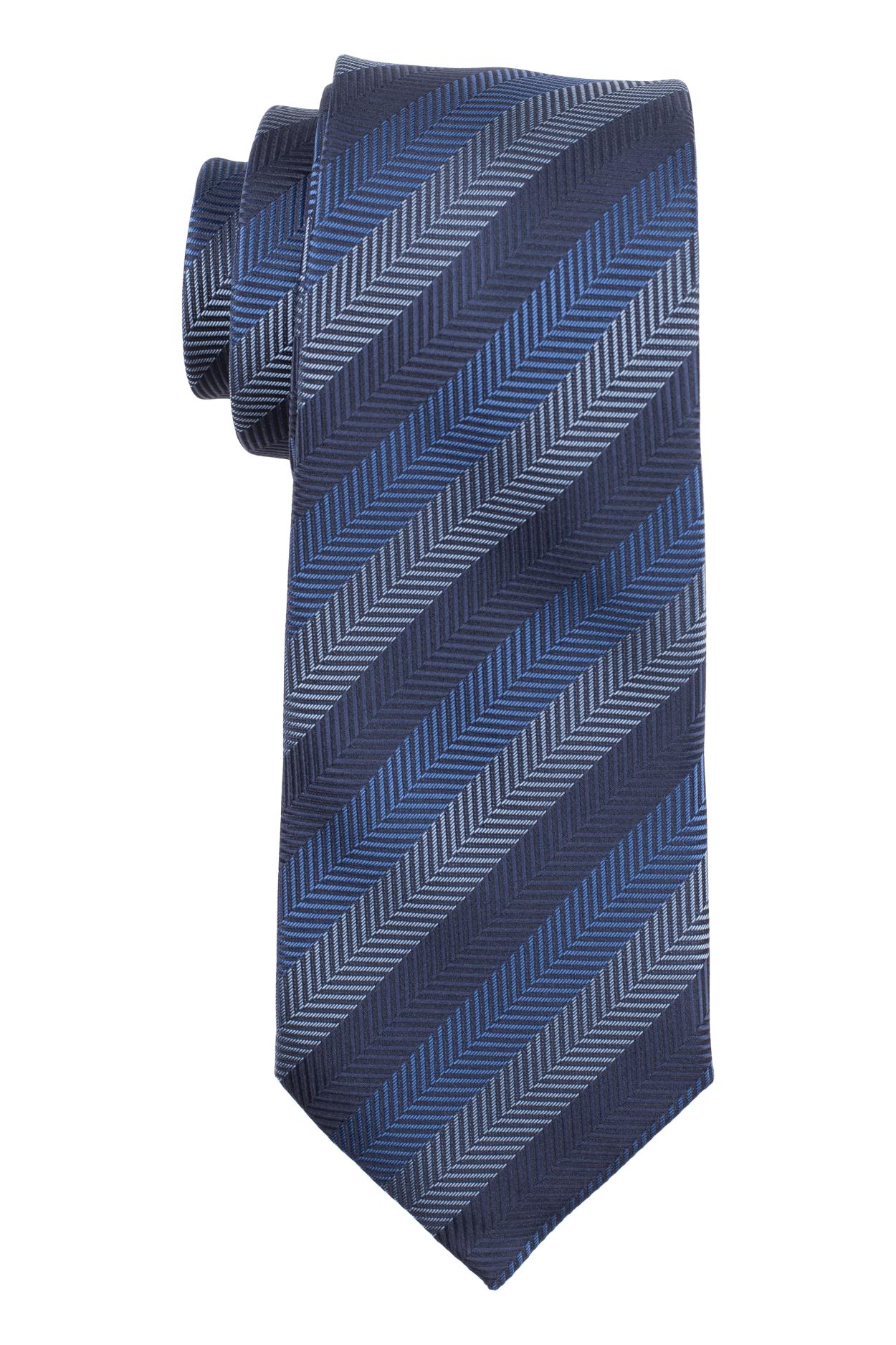 Blue Stripe Necktie with Pocket Square Combo Set for Men