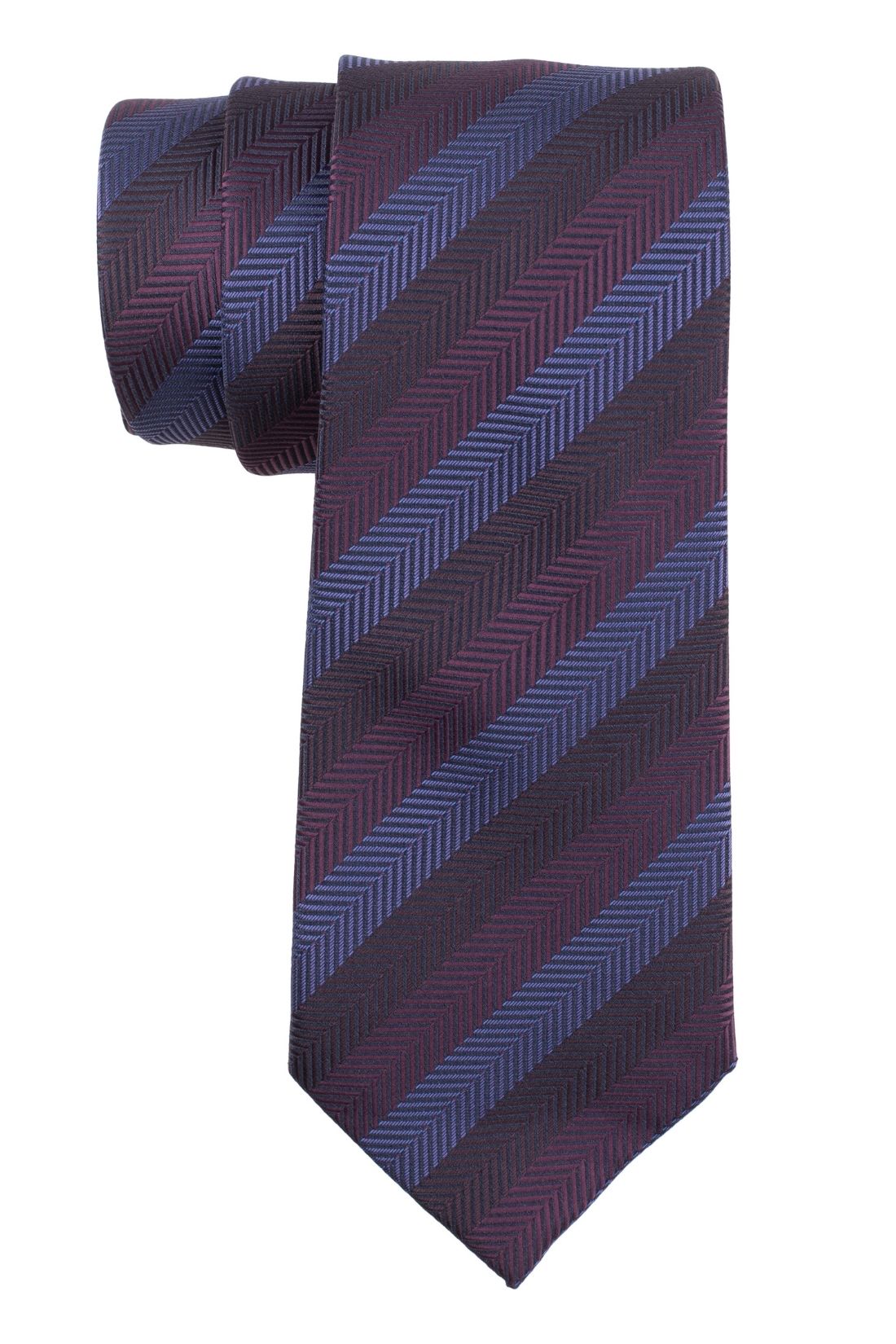 Purple Stripe Necktie with Pocket Square Combo Set for Men
