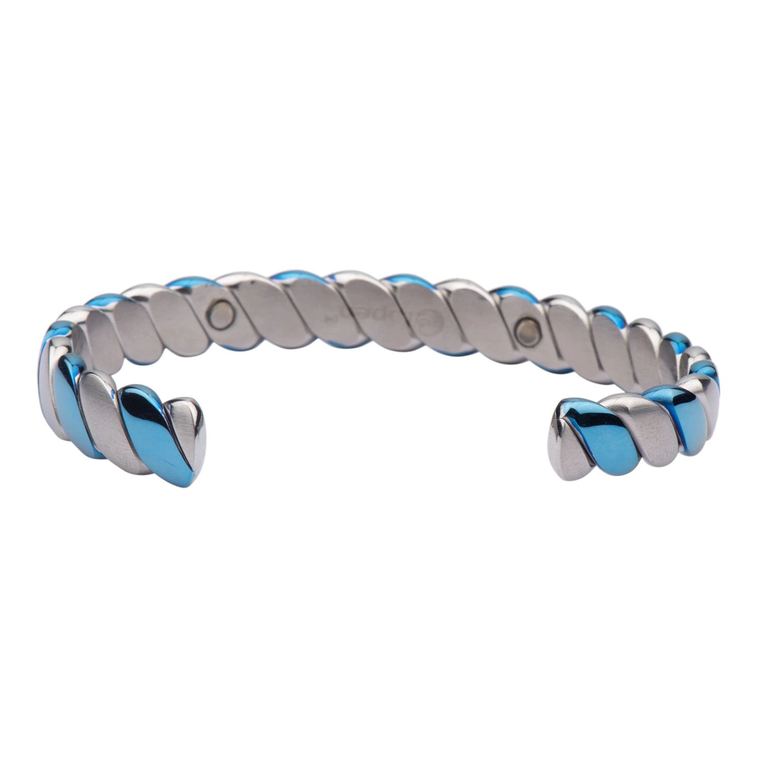 Blue and Silver Wrist Band for Men