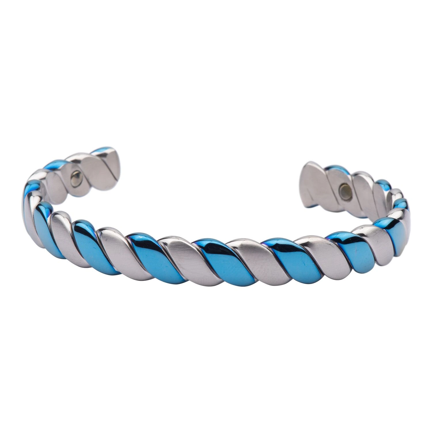 Blue and Silver Wrist Band for Men