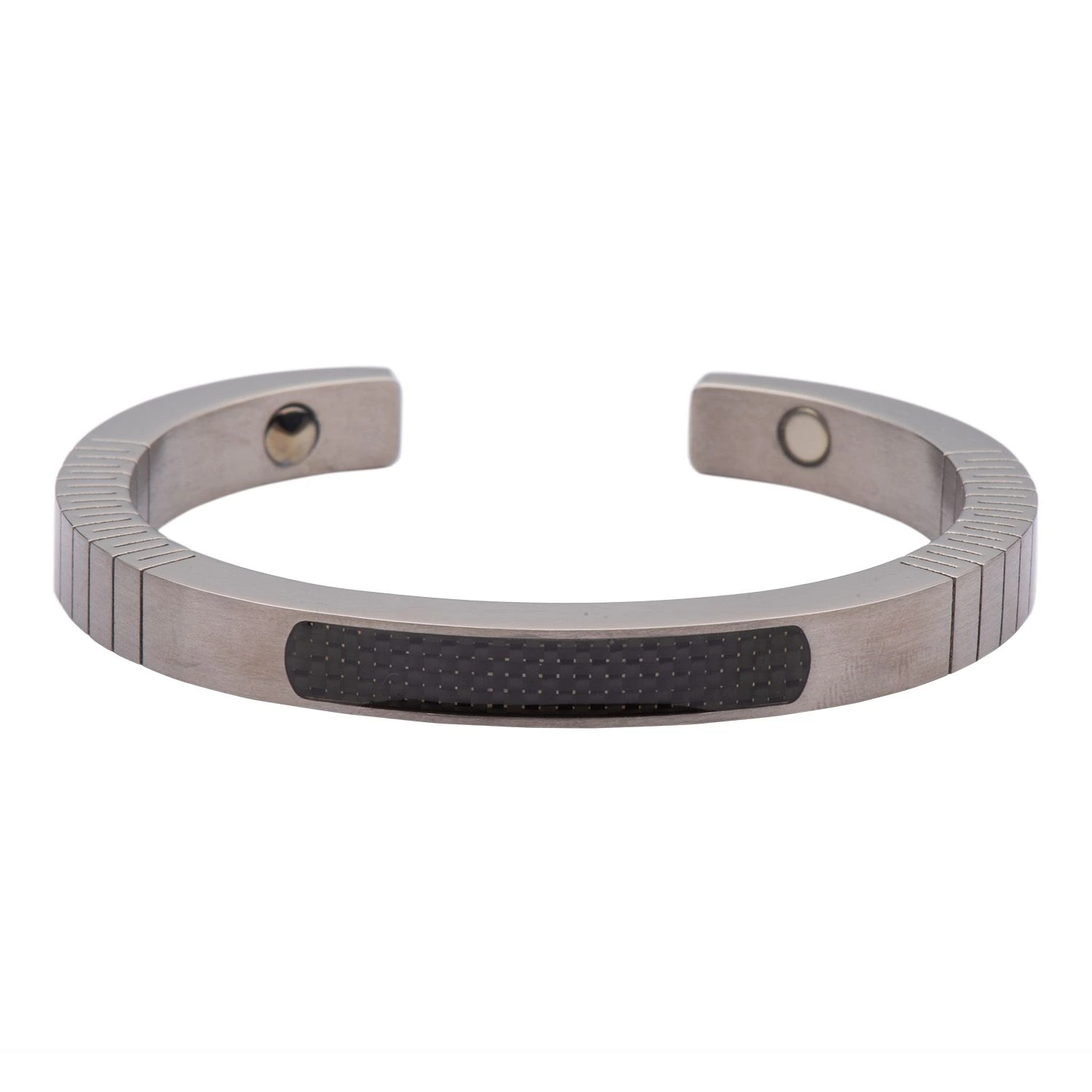 Silver Checkered Window Wrist Band for Men