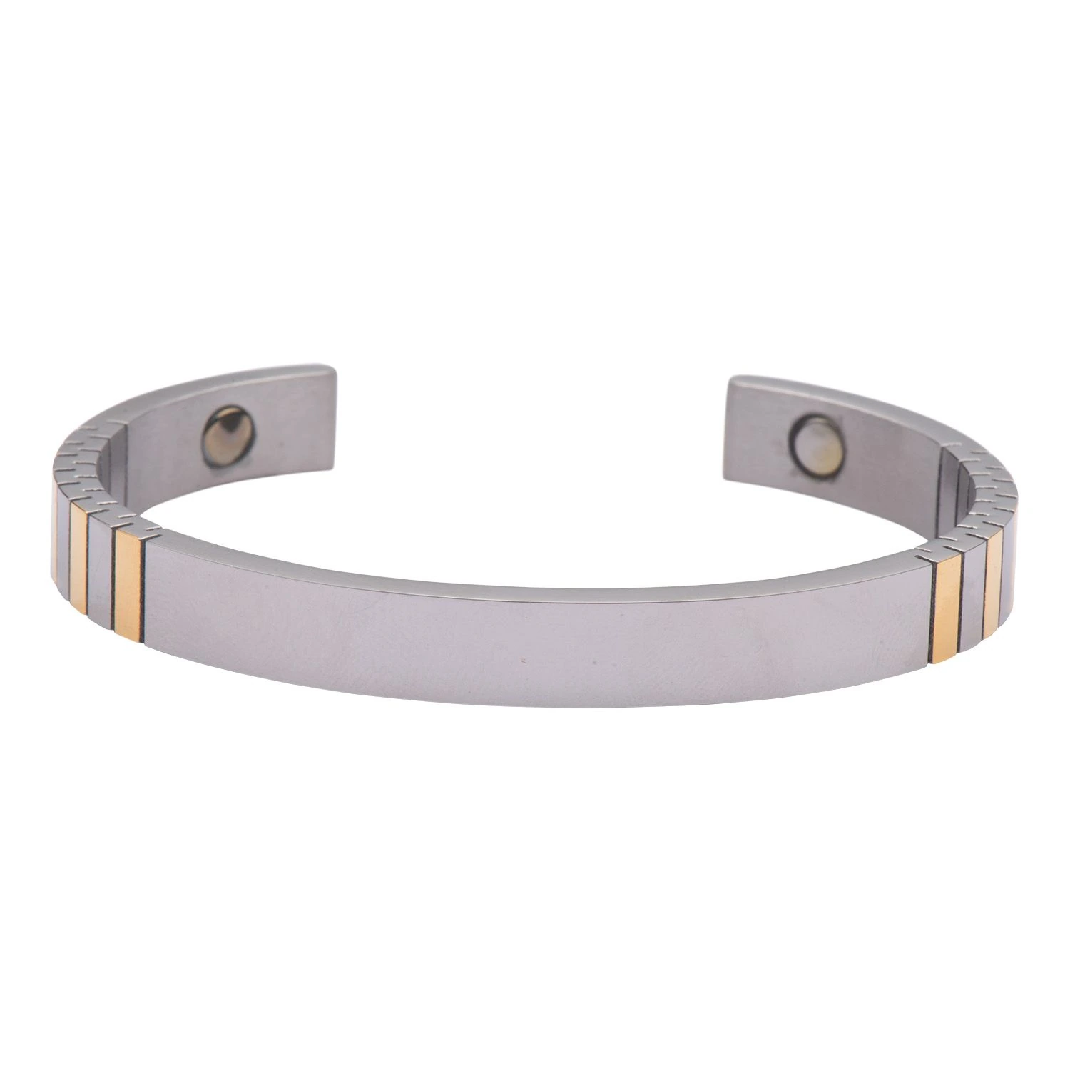 Silver Gold Striped Wrist Band for Men
