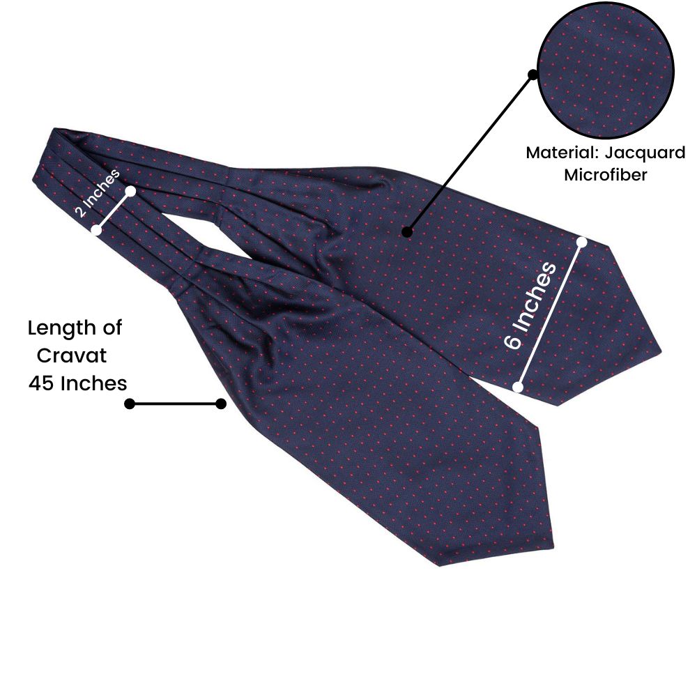 Navy Blue Polka Dot Cravat for Men