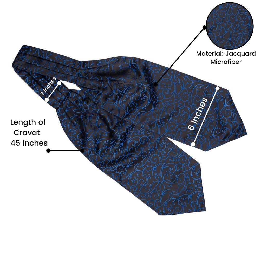 Navy Blue Paisley Cravat for Men
