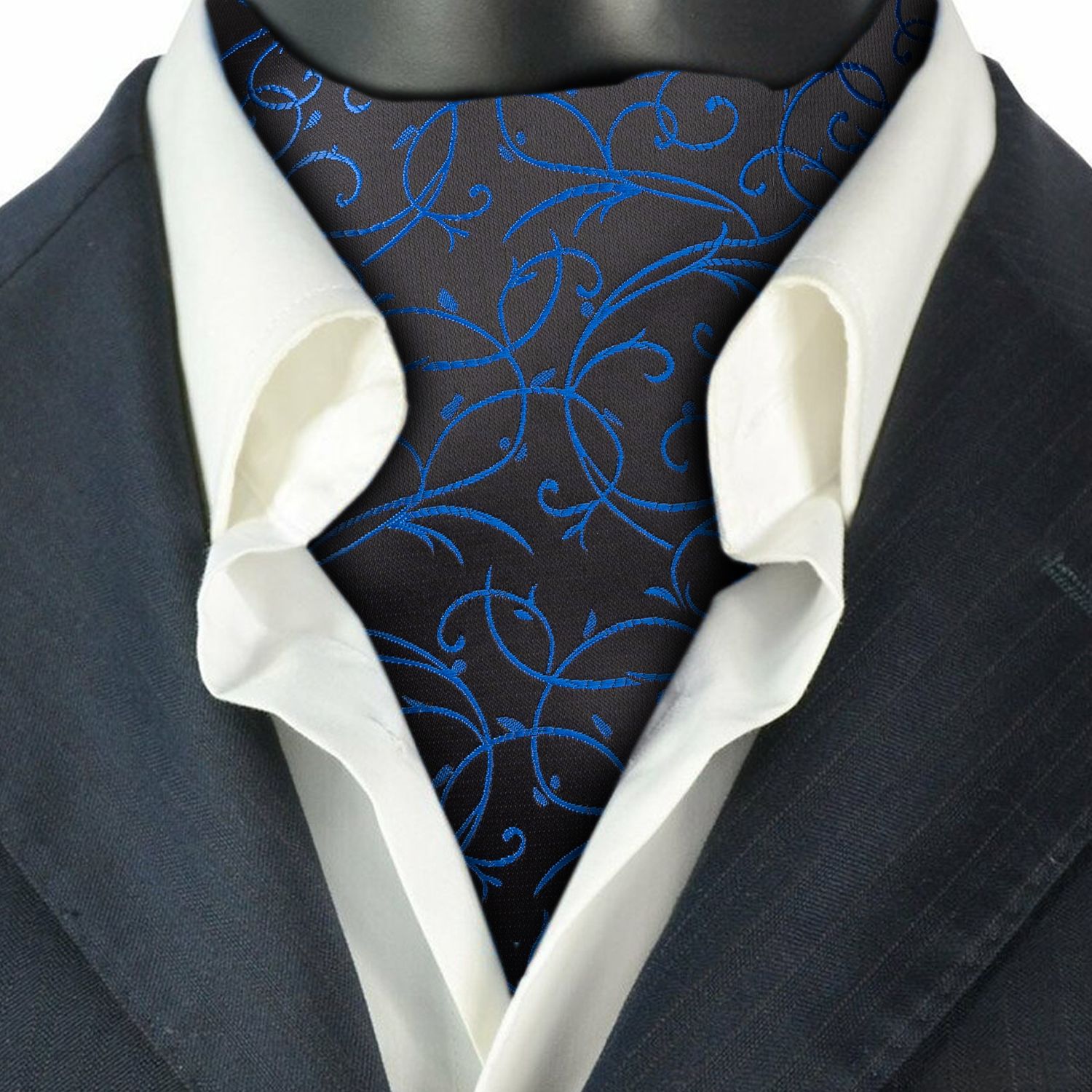 Navy Blue Paisley Cravat for Men