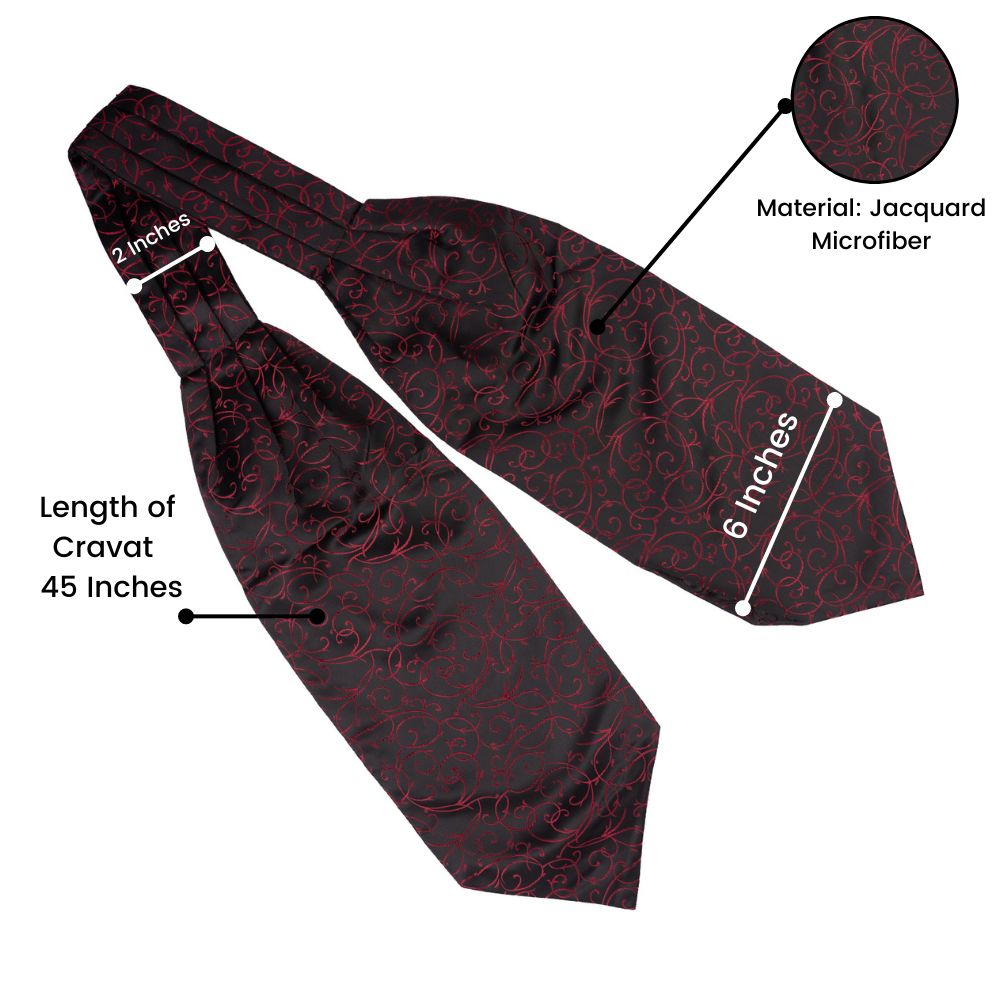 Burgundy Paisley Cravat for Men