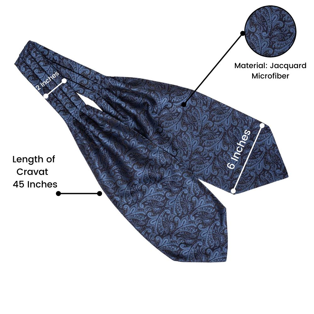 Navy Blue Paisley Cravat for Men