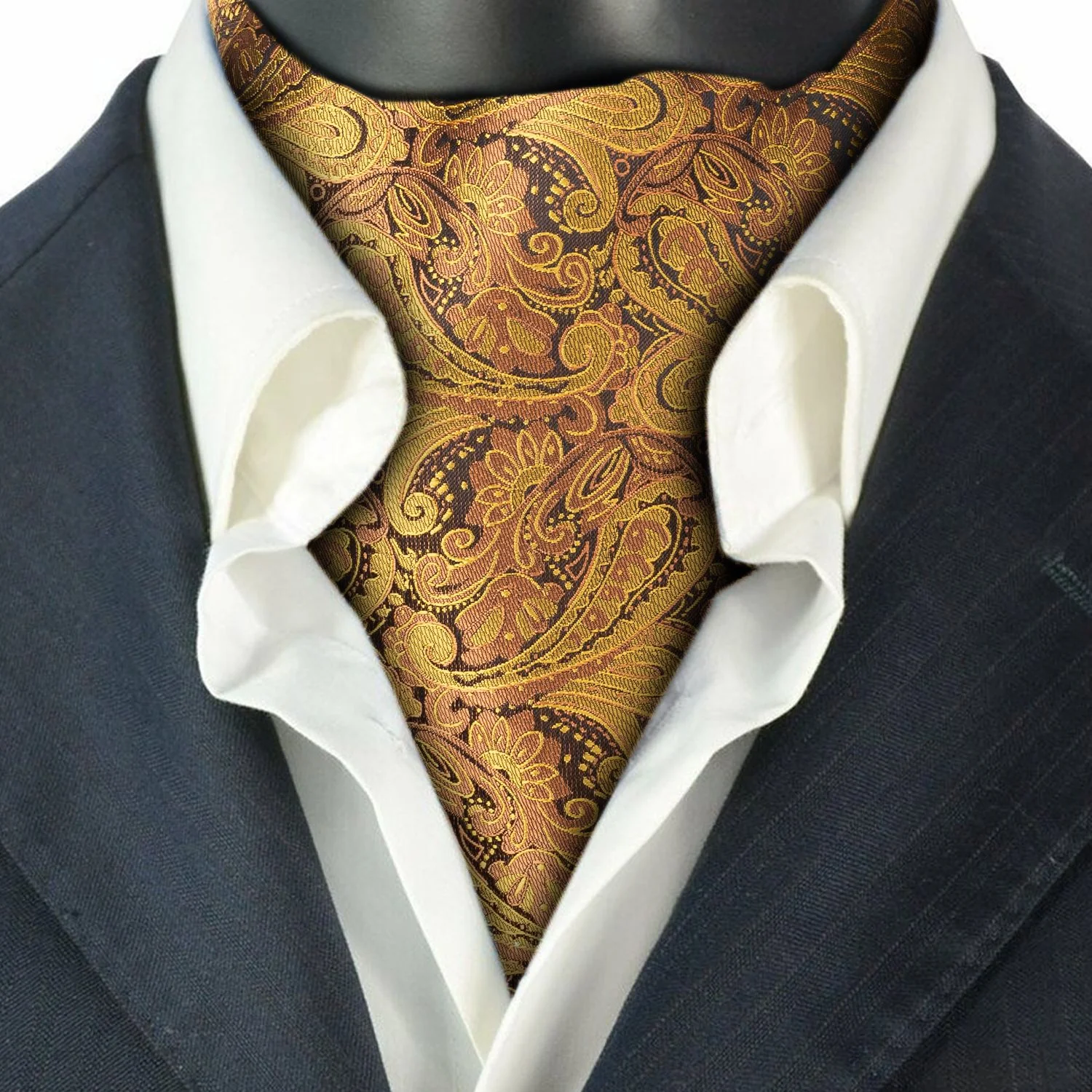 Gold Paisley Cravat for Men