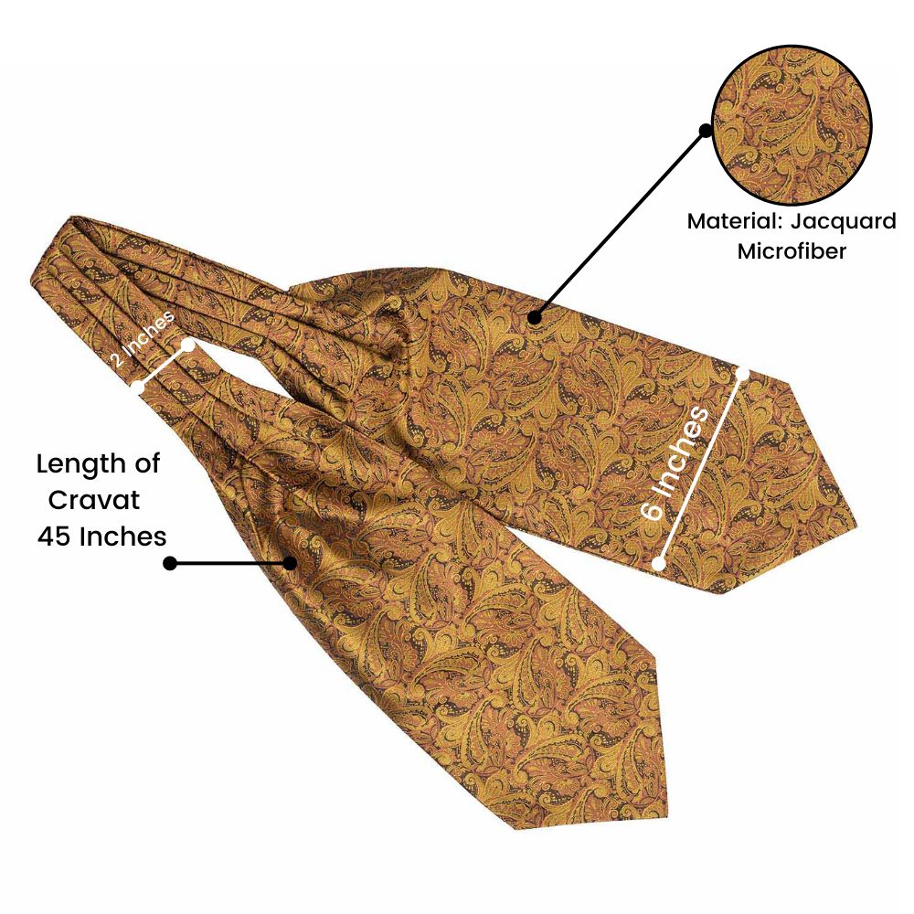 Gold Paisley Cravat for Men
