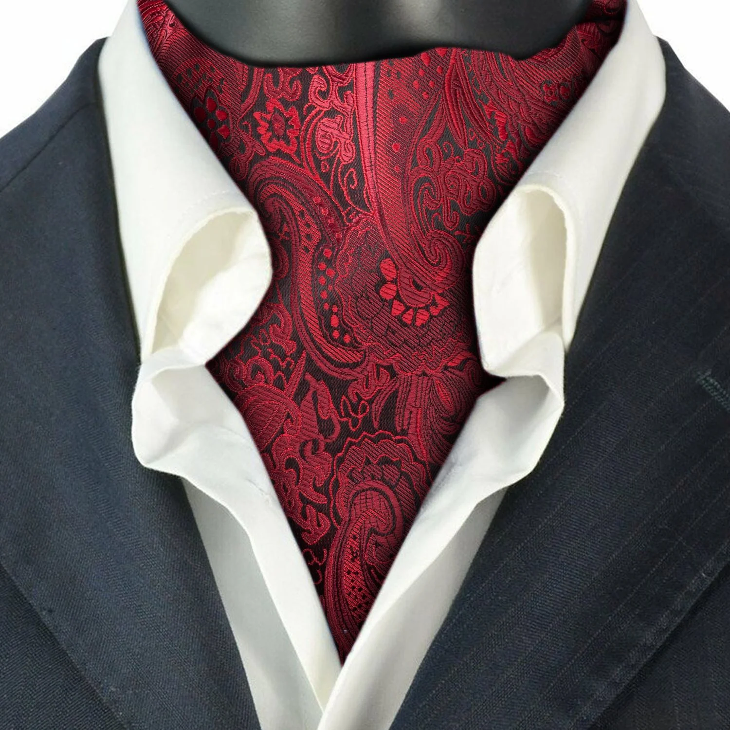 Burgundy Paisley Cravat for Men