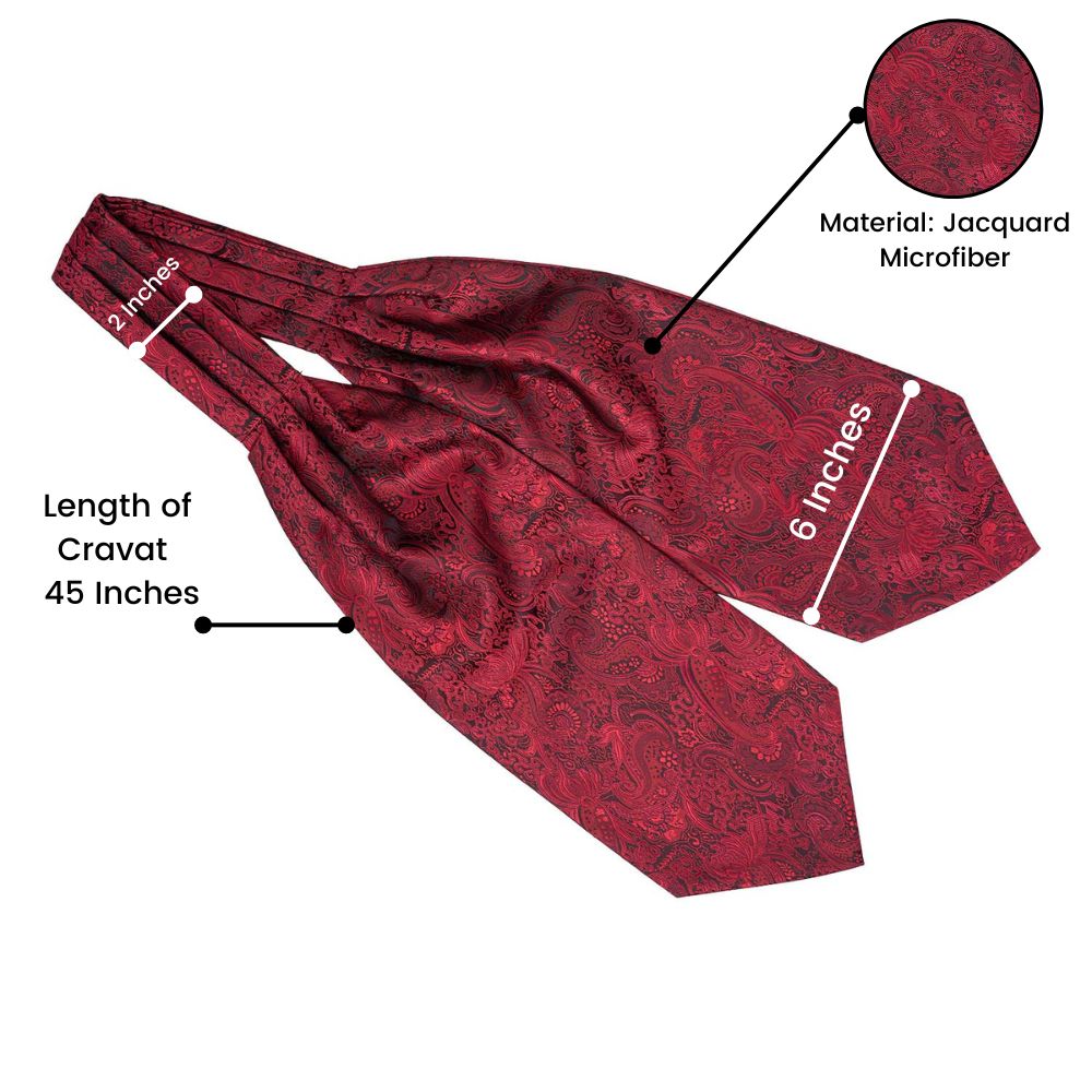 Burgundy Paisley Cravat for Men