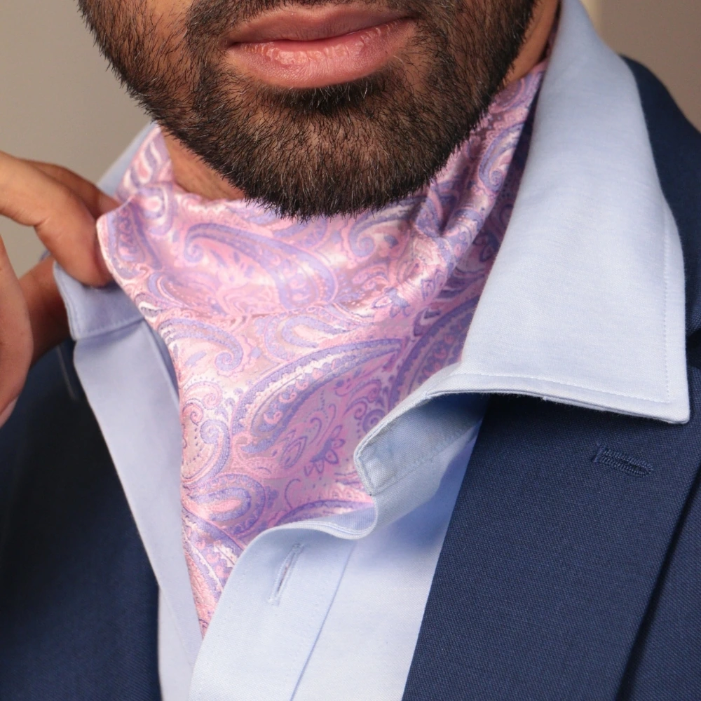 Pink Paisley Cravat for Men