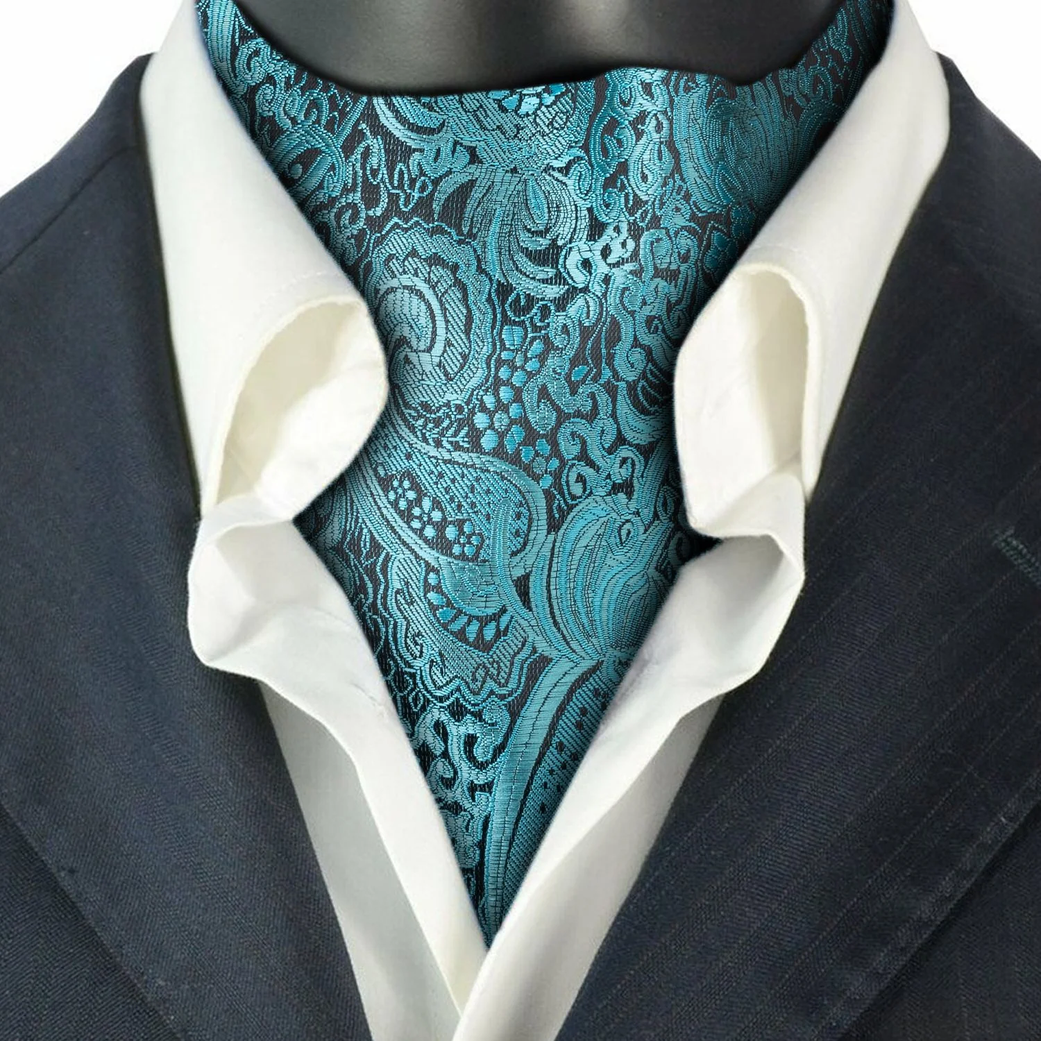 Aqua Paisley Cravat for Men