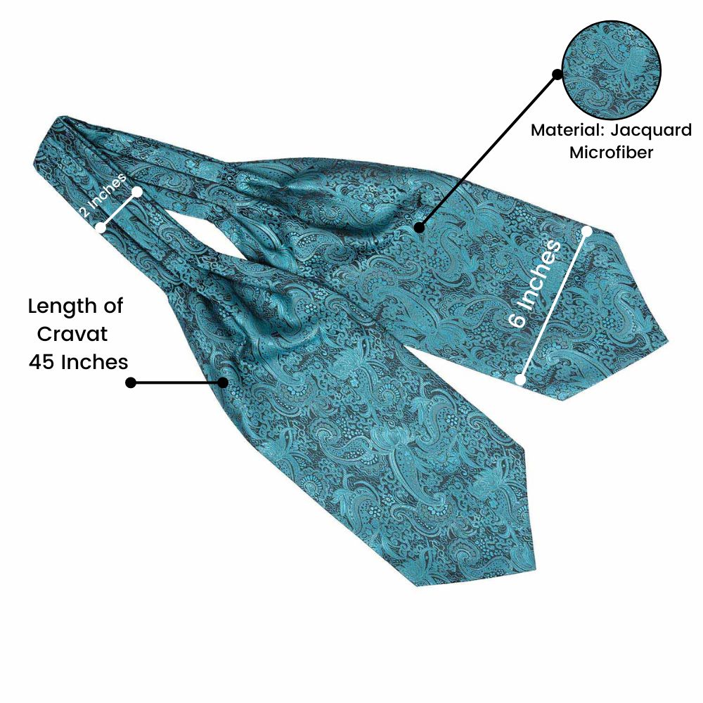 Aqua Paisley Cravat for Men