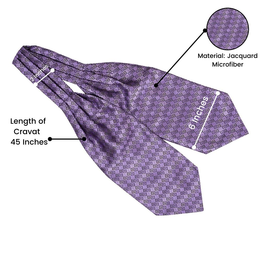 Purple Geometric Cravat for Men