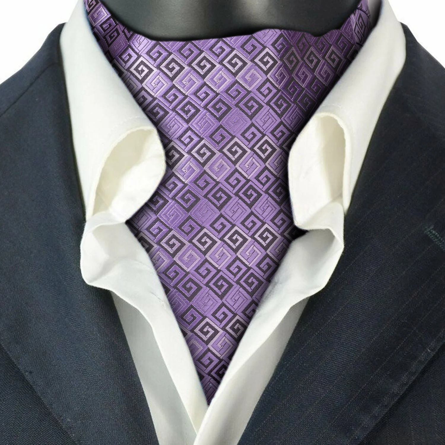 Purple Geometric Cravat for Men