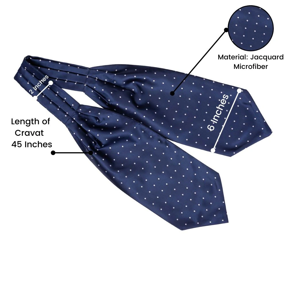 Blue Polka Dot Cravat for Men