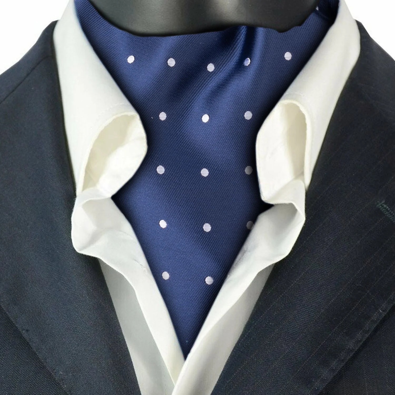 Blue Polka Dot Cravat for Men