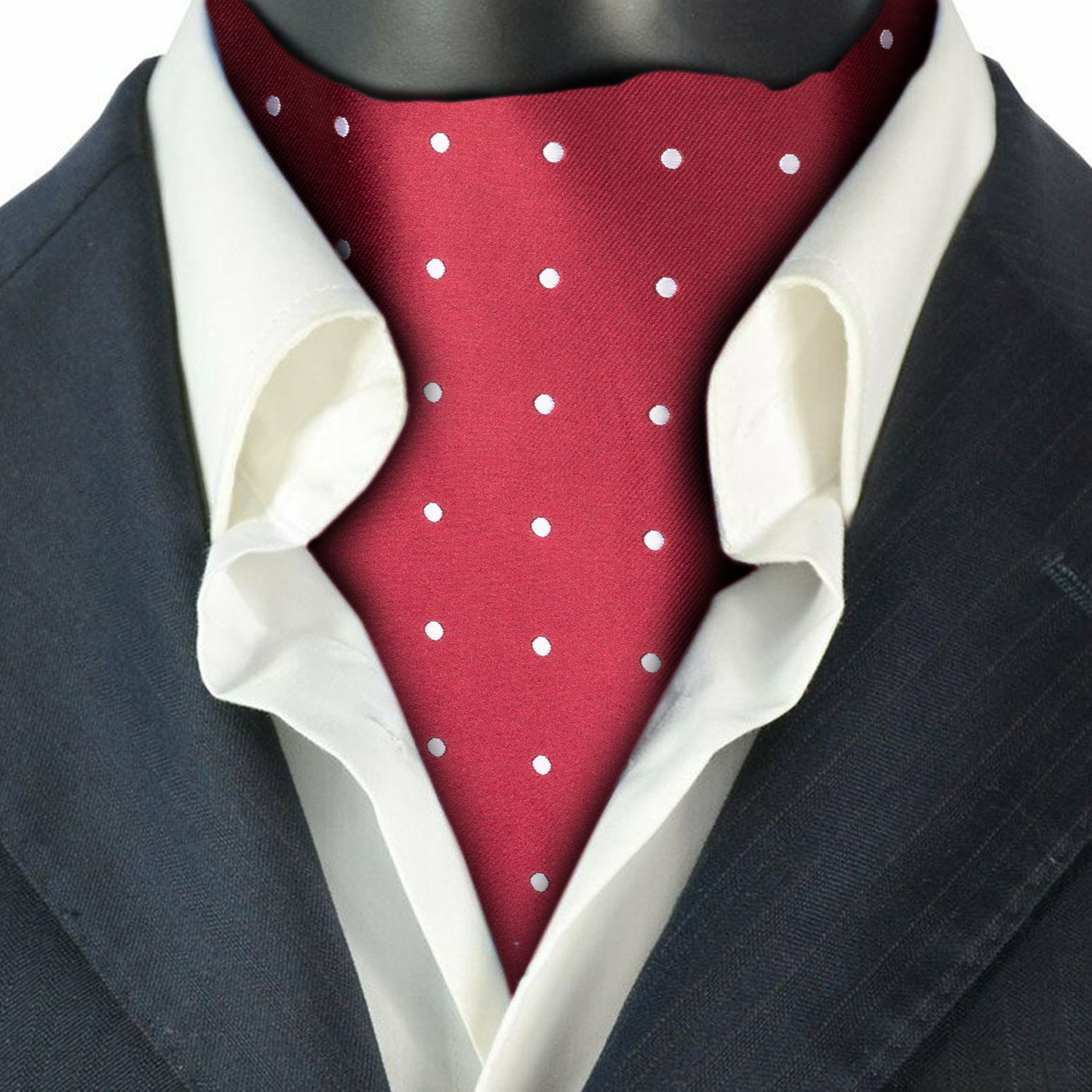 Burgundy Polka Dot Cravat for Men