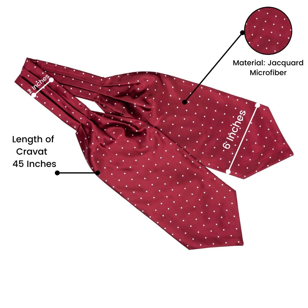 Burgundy Polka Dot Cravat for Men