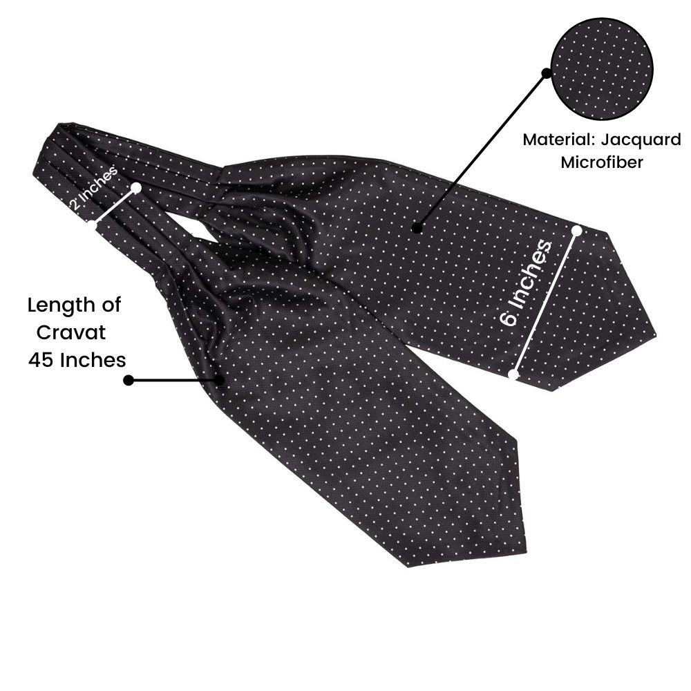Black Polka Dot Cravat for Men