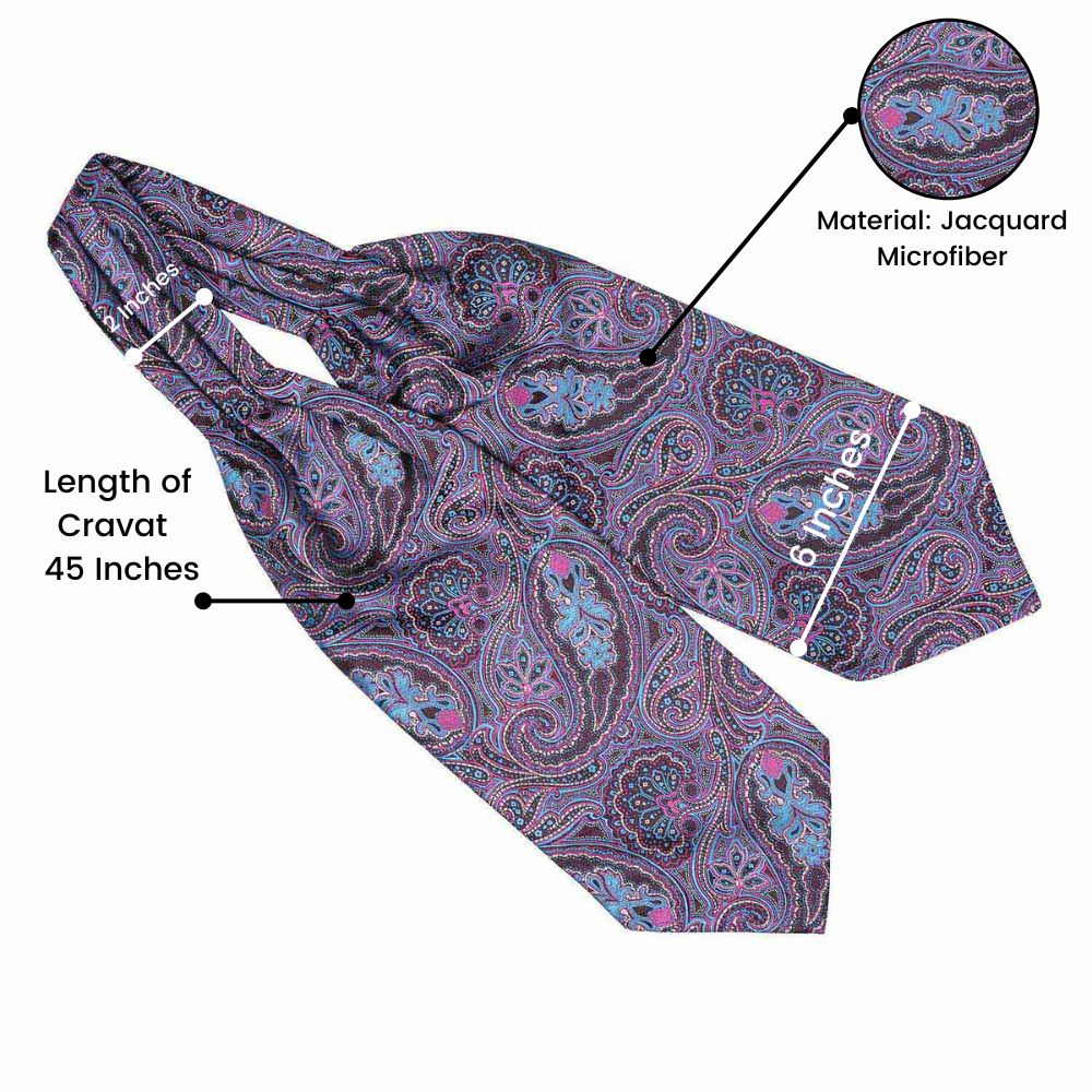 Purple Paisley Cravat for Men