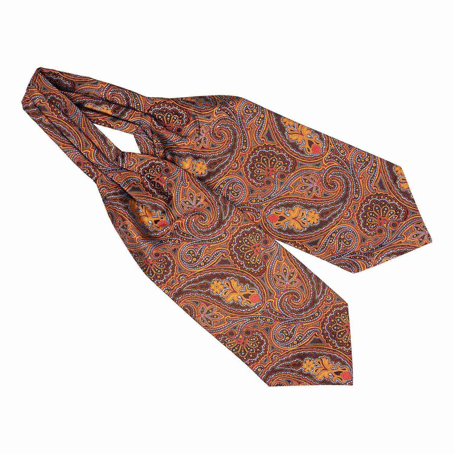 Orange Paisley Cravat for Men