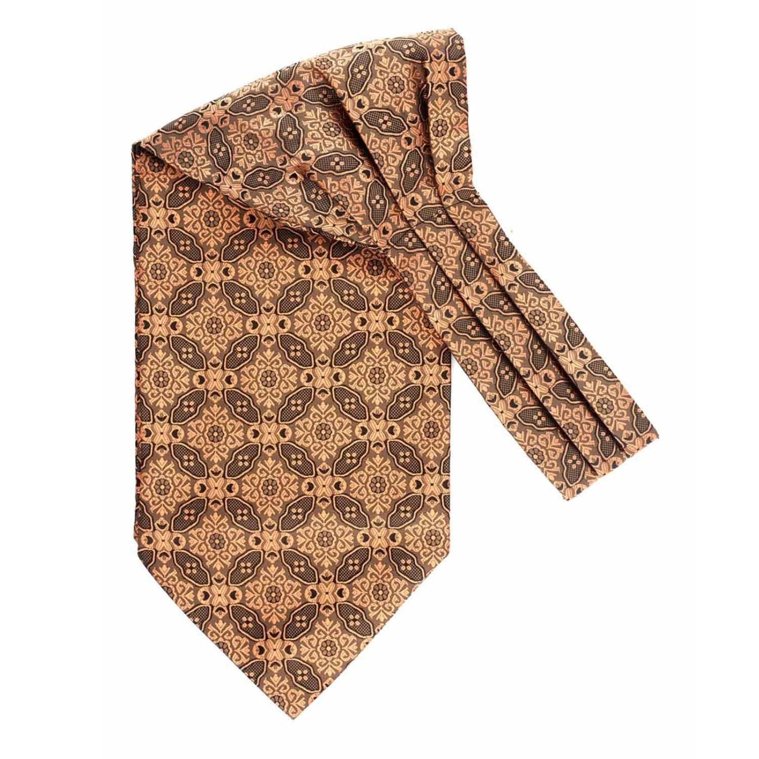 Brown Floral Cravat for Men