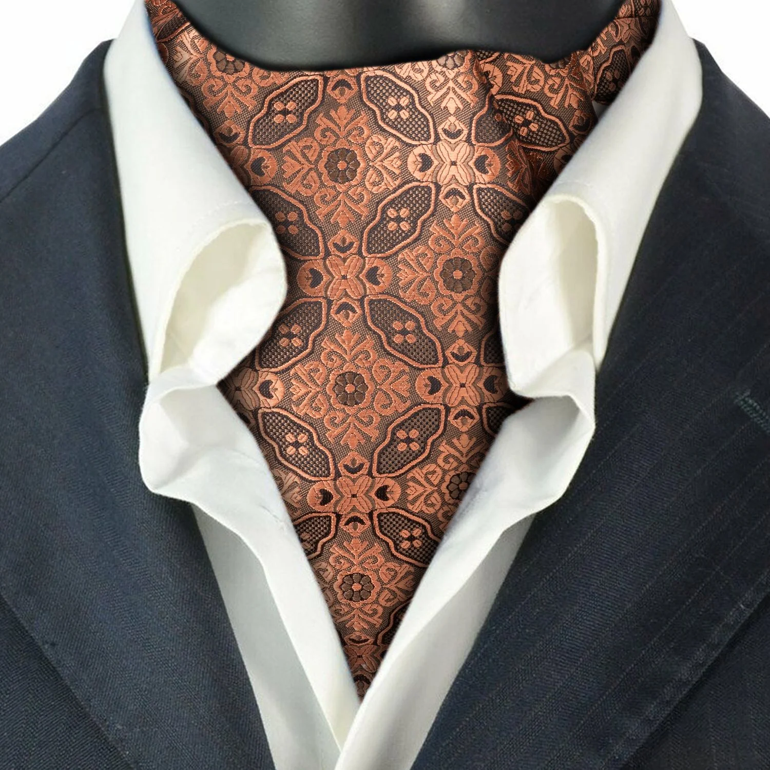 Brown Floral Cravat for Men