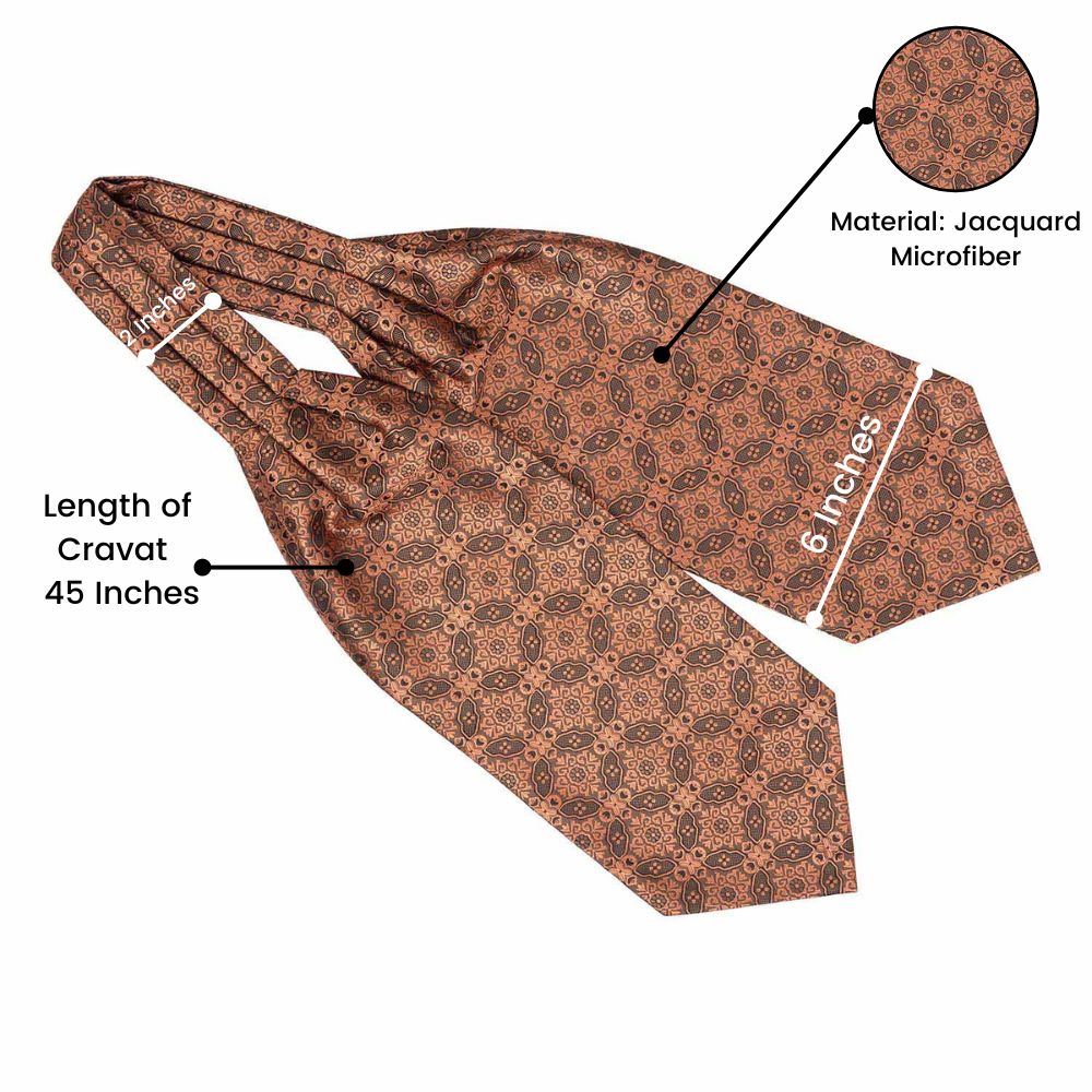 Brown Floral Cravat for Men