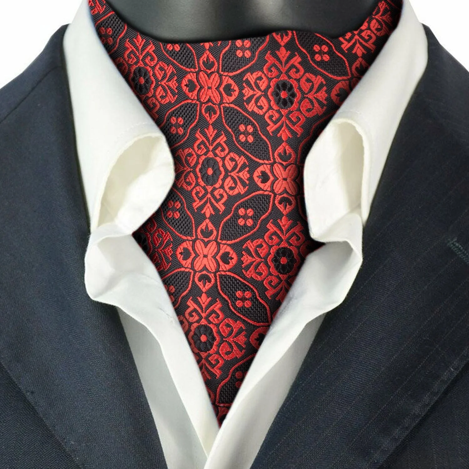 Red Floral Cravat for Men