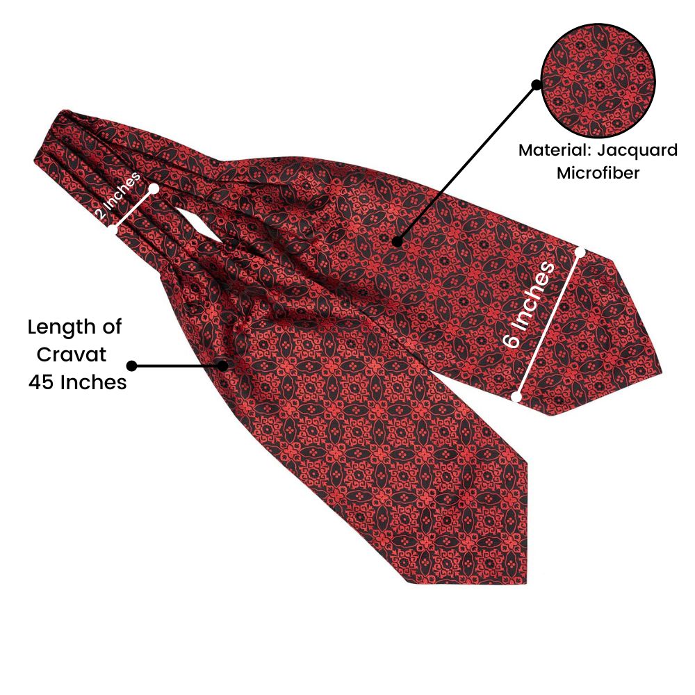 Red Floral Cravat for Men