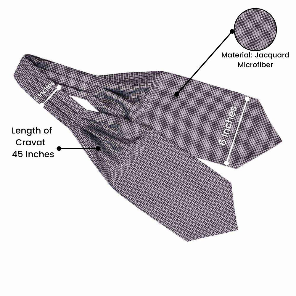 Grey Geometric Cravat for Men