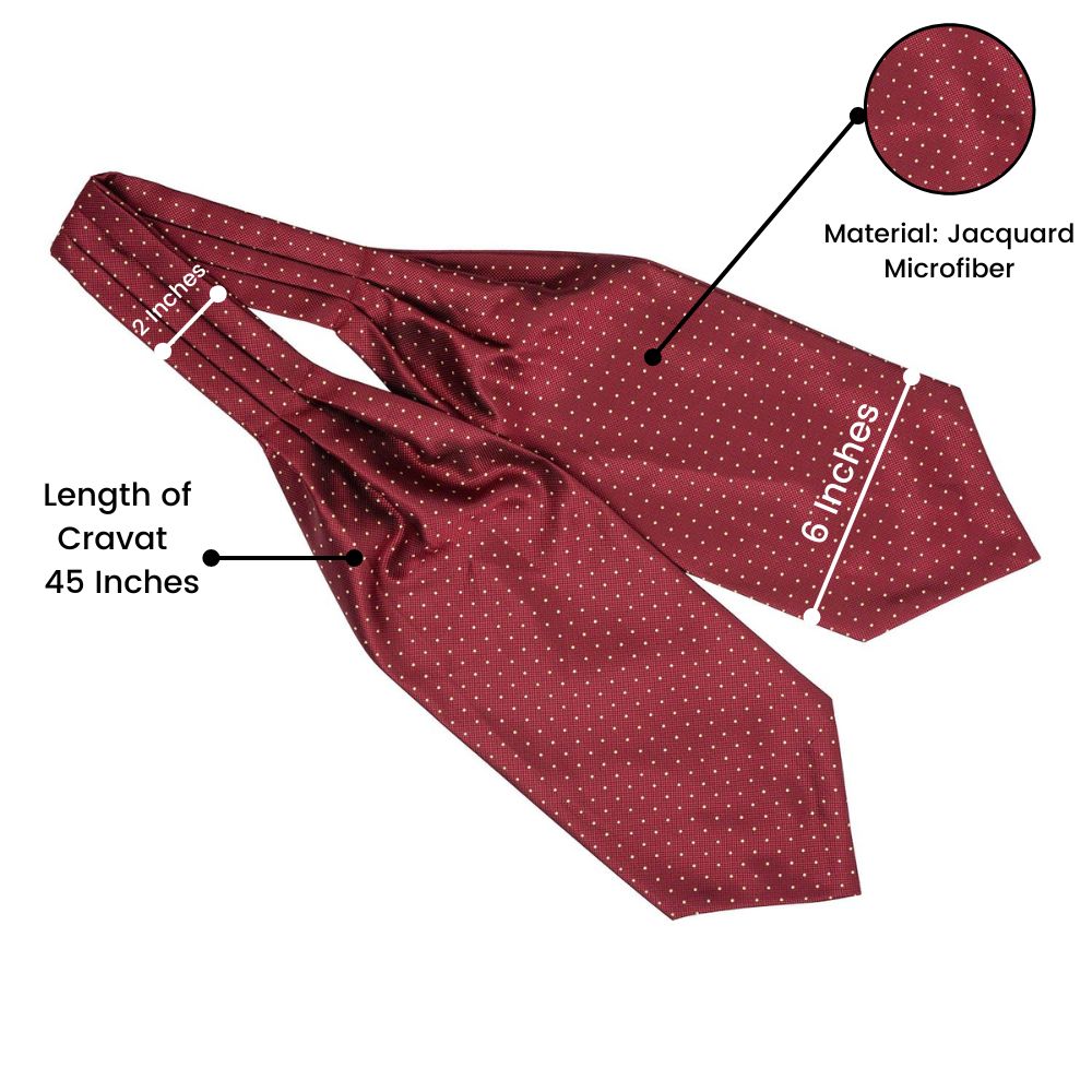 Burgundy Polka Dot Cravat for Men