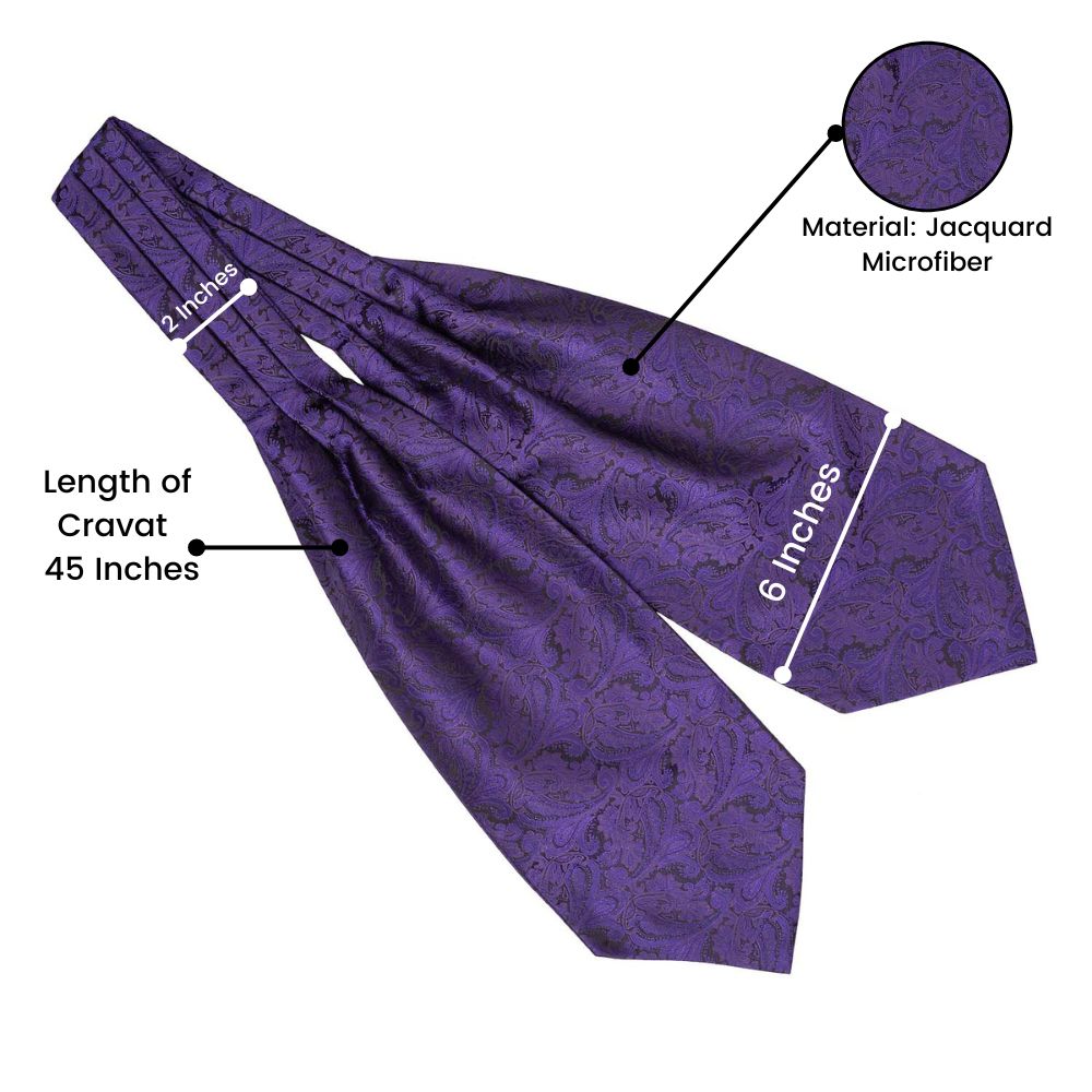 Purple Paisley Cravat for Men