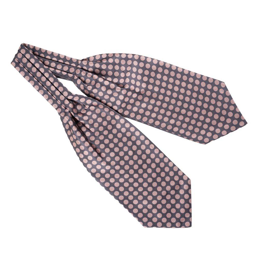 Grey Polka Dot Cravat for Men
