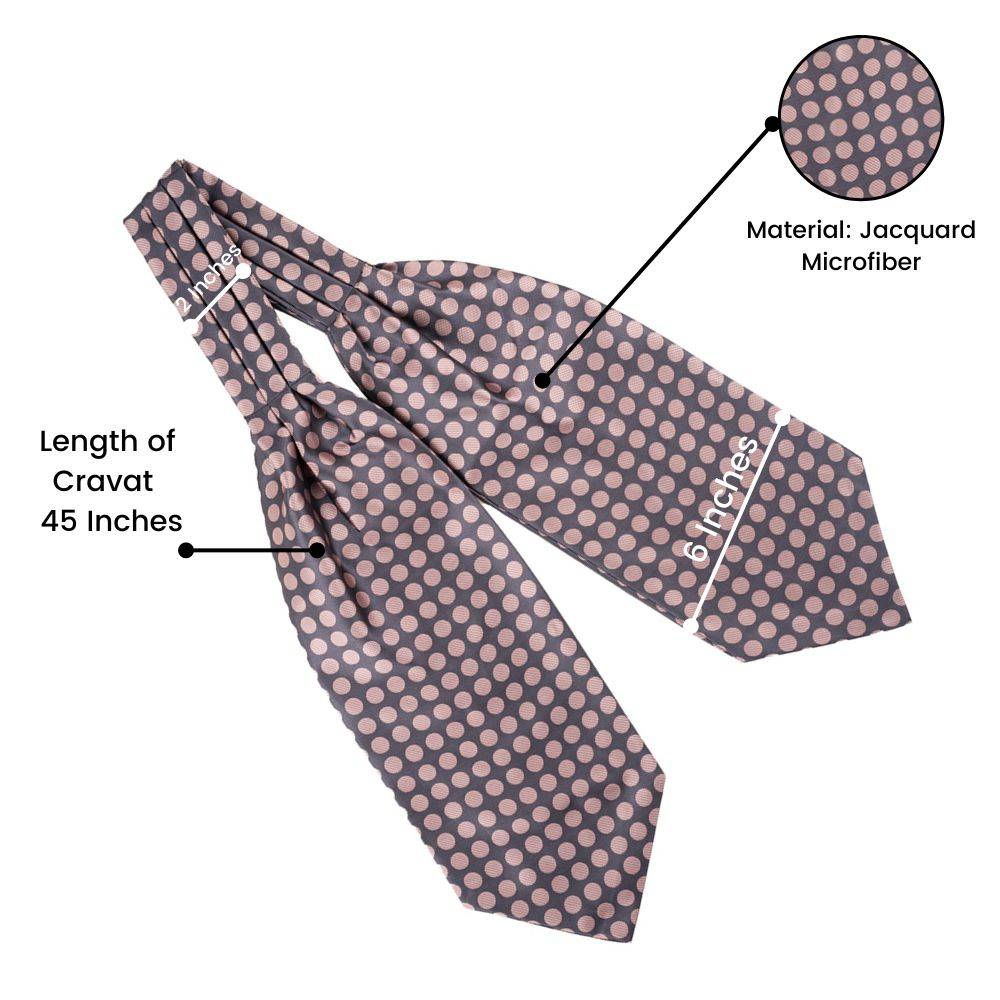 Grey Polka Dot Cravat for Men