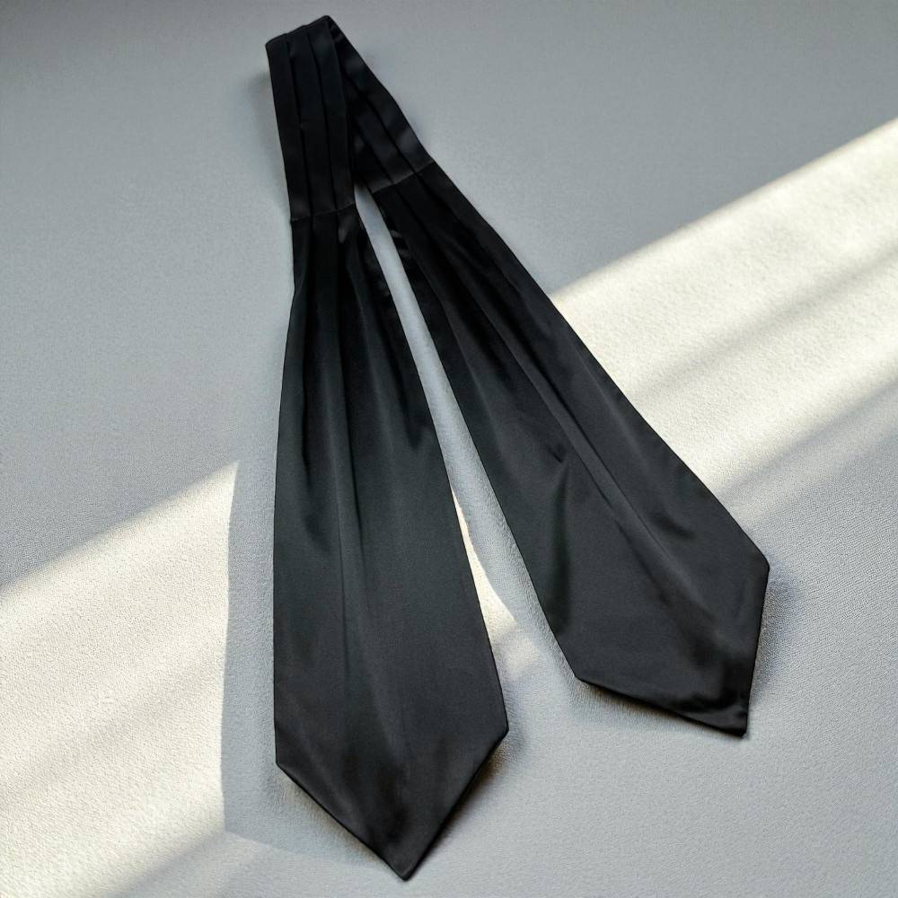 Black Satin Cravat for Men